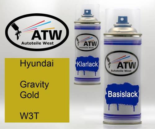 Hyundai, Gravity Gold, W3T: 400ml Sprühdose + 400ml Klarlack - Set, von ATW Autoteile West.